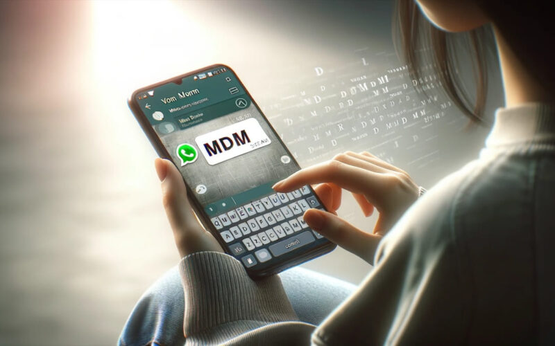 Joven Usando MDM En Whatsapp