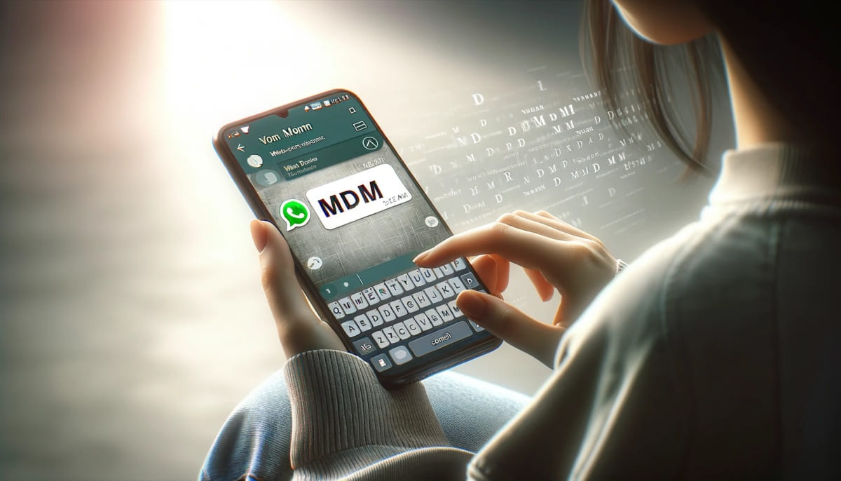 Joven Usando MDM En Whatsapp